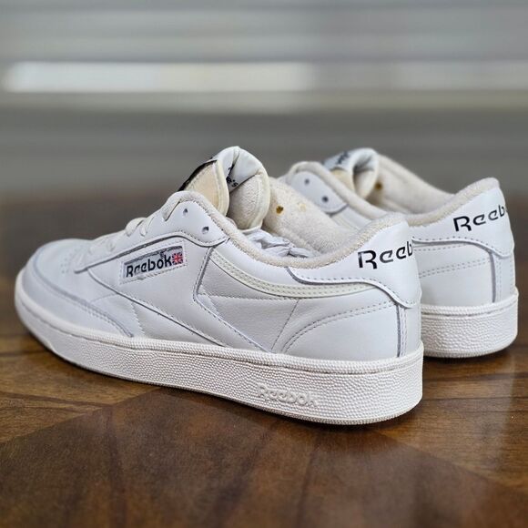 Reebok Club C 85 White Black Leather Shoes Classic Sneakers Men\'s 9.5 Brand New main image 6